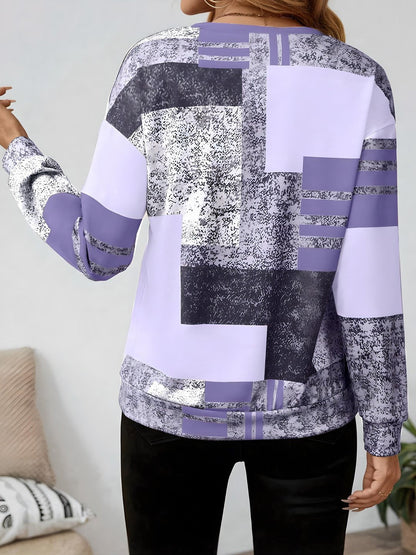 Sudadera Oona con estampado patchwork color block y cremallera de un cuarto