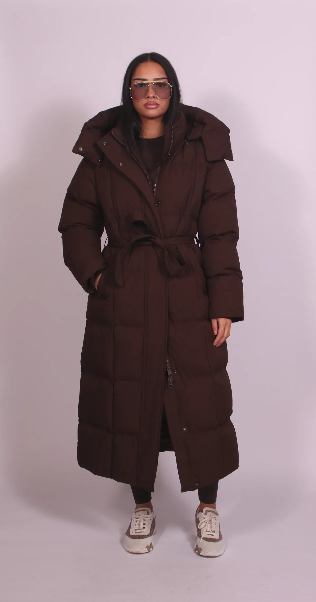 Carmen | Long Belted Puffer Coat