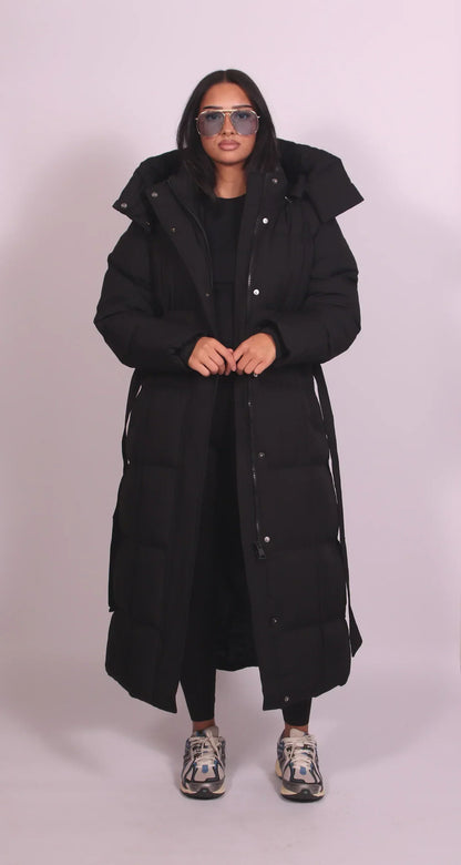 Carmen | Long Belted Puffer Coat