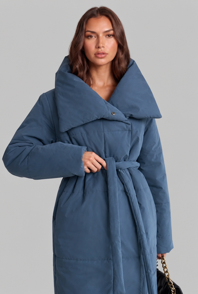 Imogen | Oversized Collar Long Puffer Coat