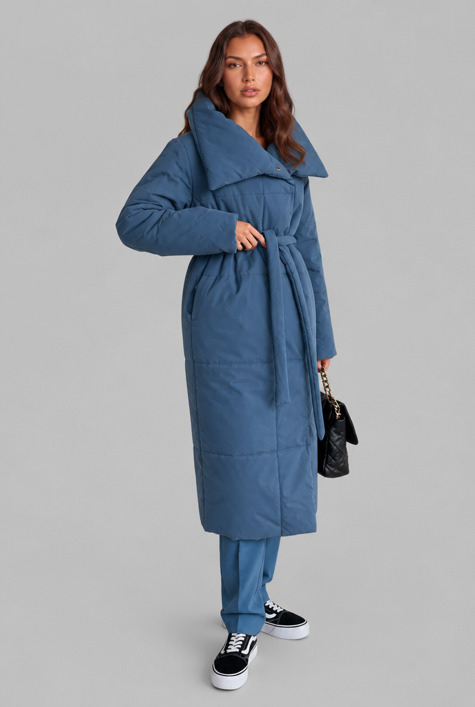 Imogen | Oversized Collar Long Puffer Coat