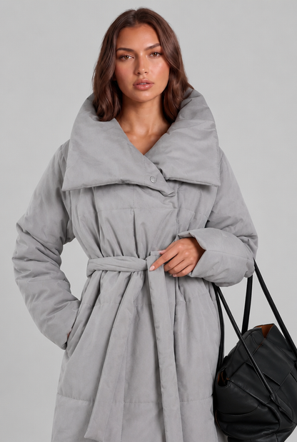 Imogen | Oversized Collar Long Puffer Coat