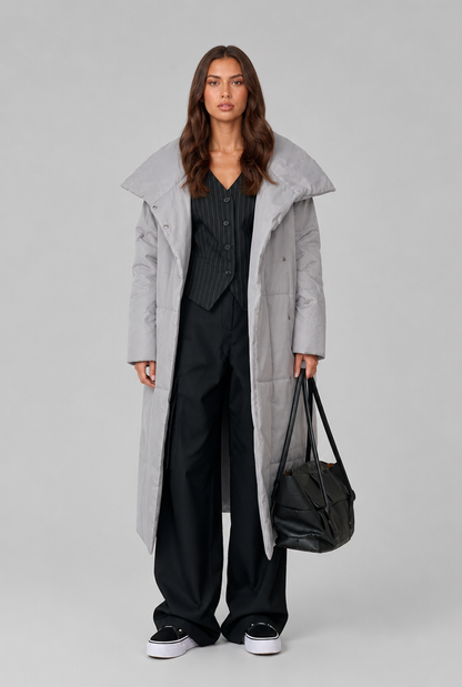 Imogen | Oversized Collar Long Puffer Coat