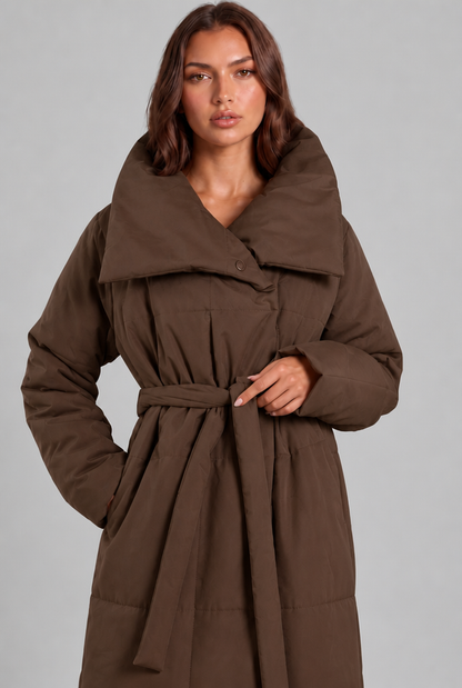 Imogen | Oversized Collar Long Puffer Coat