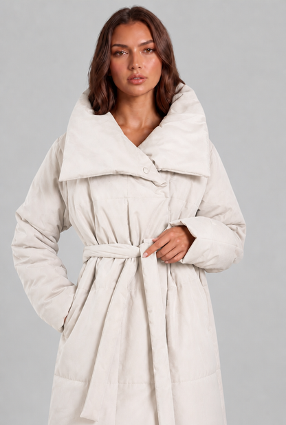 Imogen | Oversized Collar Long Puffer Coat