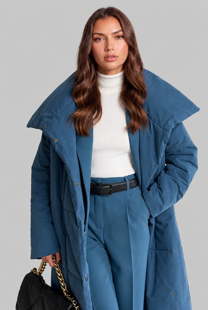 Imogen | Oversized Collar Long Puffer Coat
