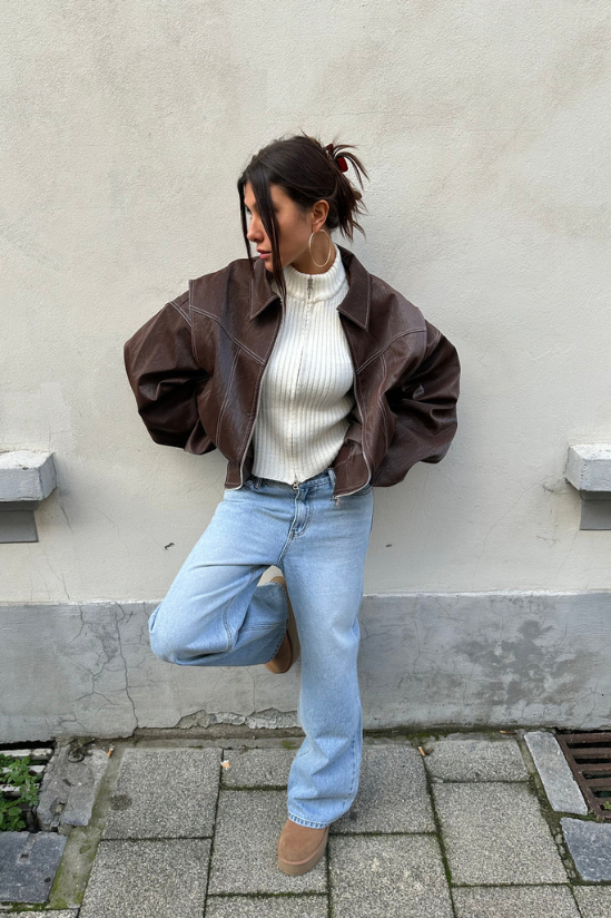 Isabel Oversized Leather Jacket