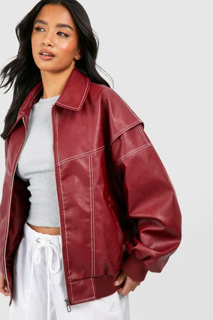 Isabel Oversized Leather Jacket