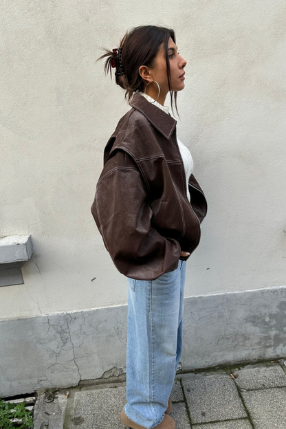 Isabel Oversized Leather Jacket