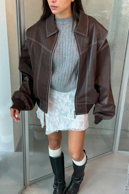 Isabel Oversized Leather Jacket