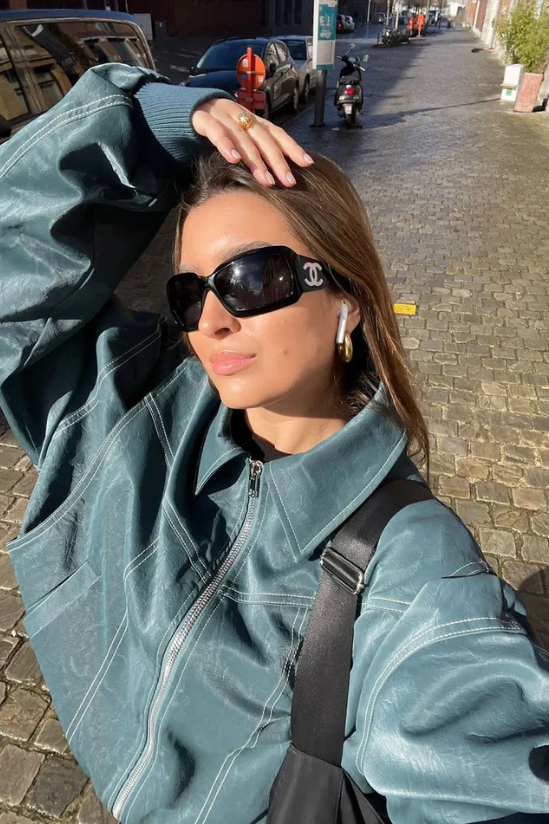 Isabel Oversized Leather Jacket