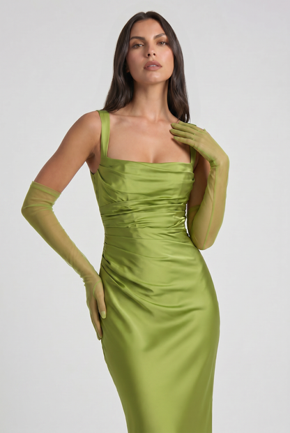 Isabel Satin Maxi Dress