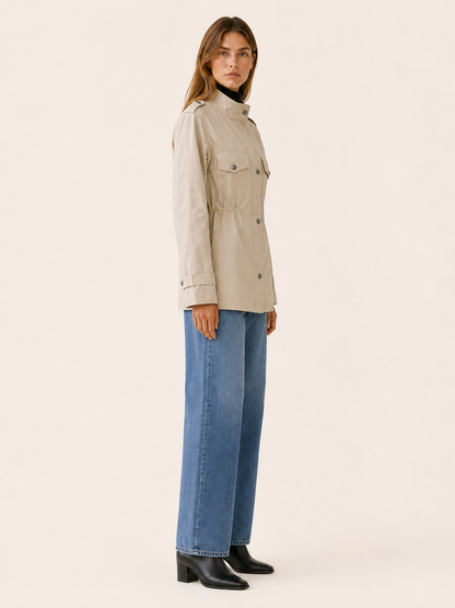 Ísabella | High Neck Tailored Utility Jacket