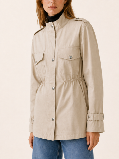 Ísabella | High Neck Tailored Utility Jacket