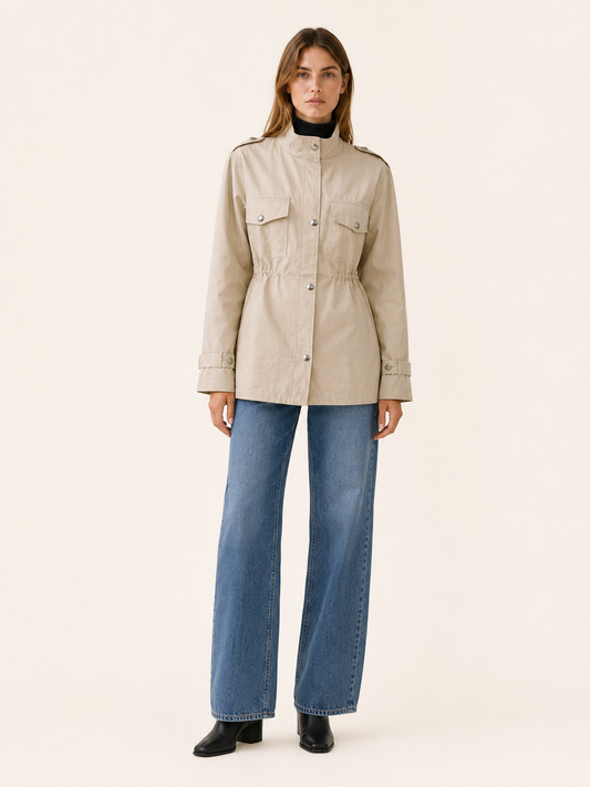 Ísabella | High Neck Tailored Utility Jacket
