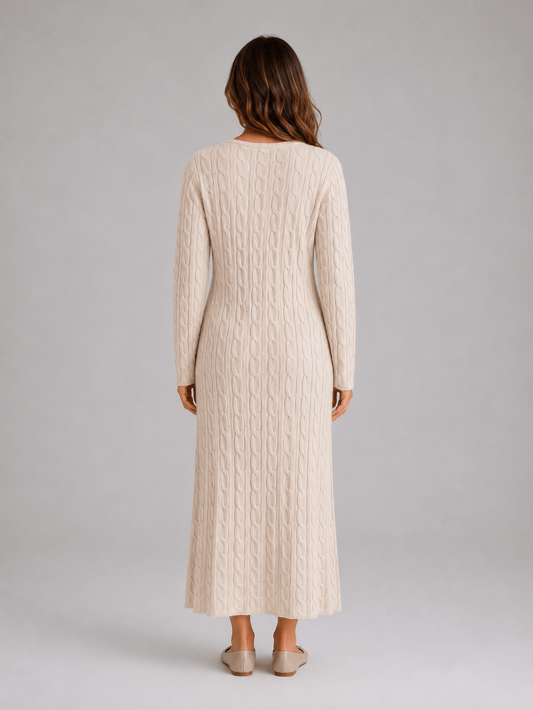 Isabelle | Cable Knit Long Sleeve Maxi Dress