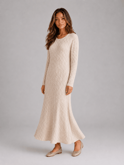 Isabelle | Cable Knit Long Sleeve Maxi Dress