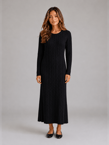 Isabelle | Cable Knit Long Sleeve Maxi Dress