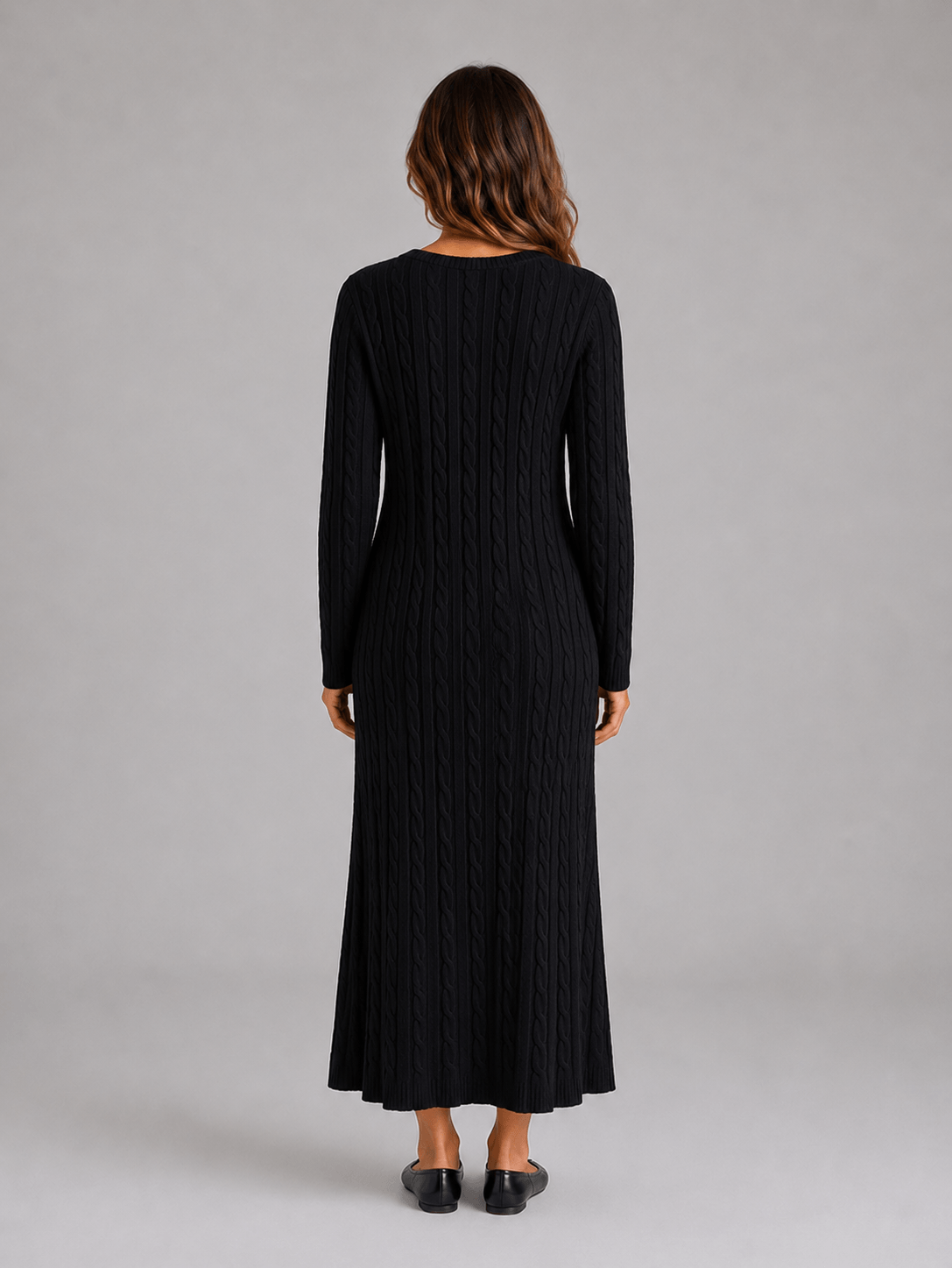 Isabelle | Cable Knit Long Sleeve Maxi Dress