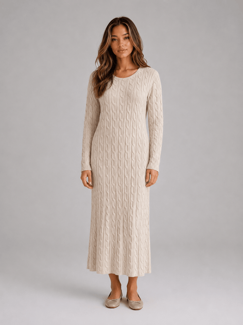 Isabelle | Cable Knit Long Sleeve Maxi Dress