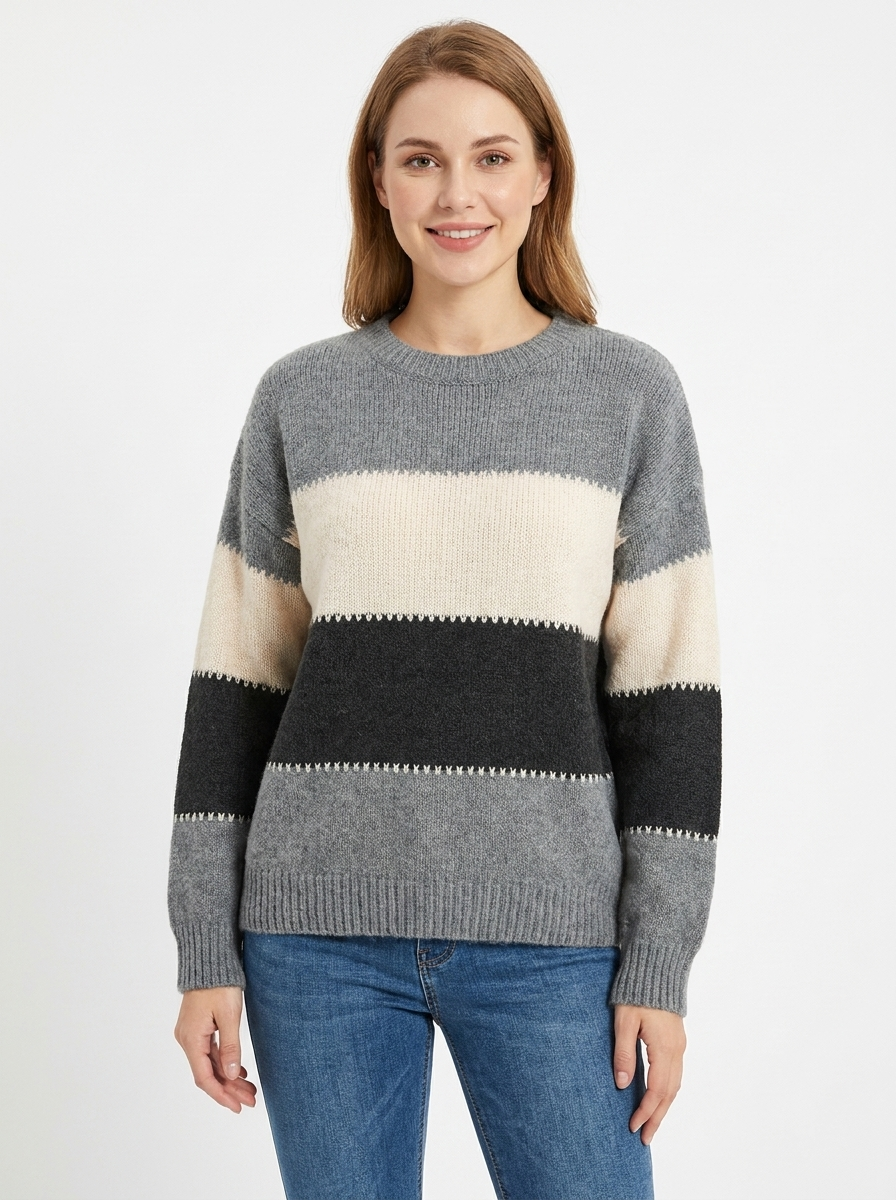 Ivy | Colour-Block Crew Neck Pullover