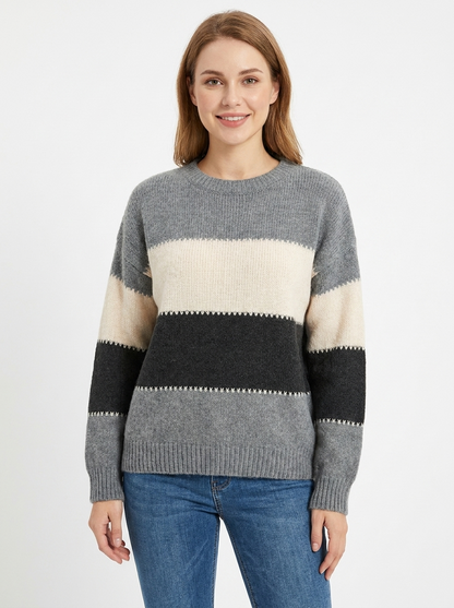 Ivy | Colour-Block Crew Neck Pullover