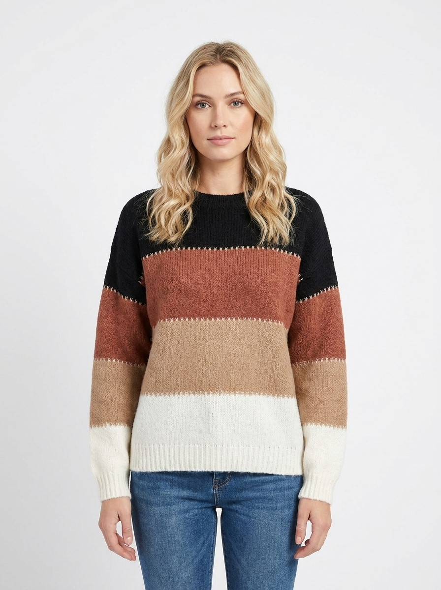 Ivy | Colour-Block Crew Neck Pullover