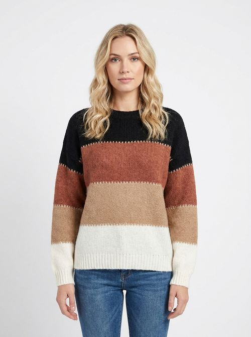 Ivy | Colour-Block Crew Neck Pullover