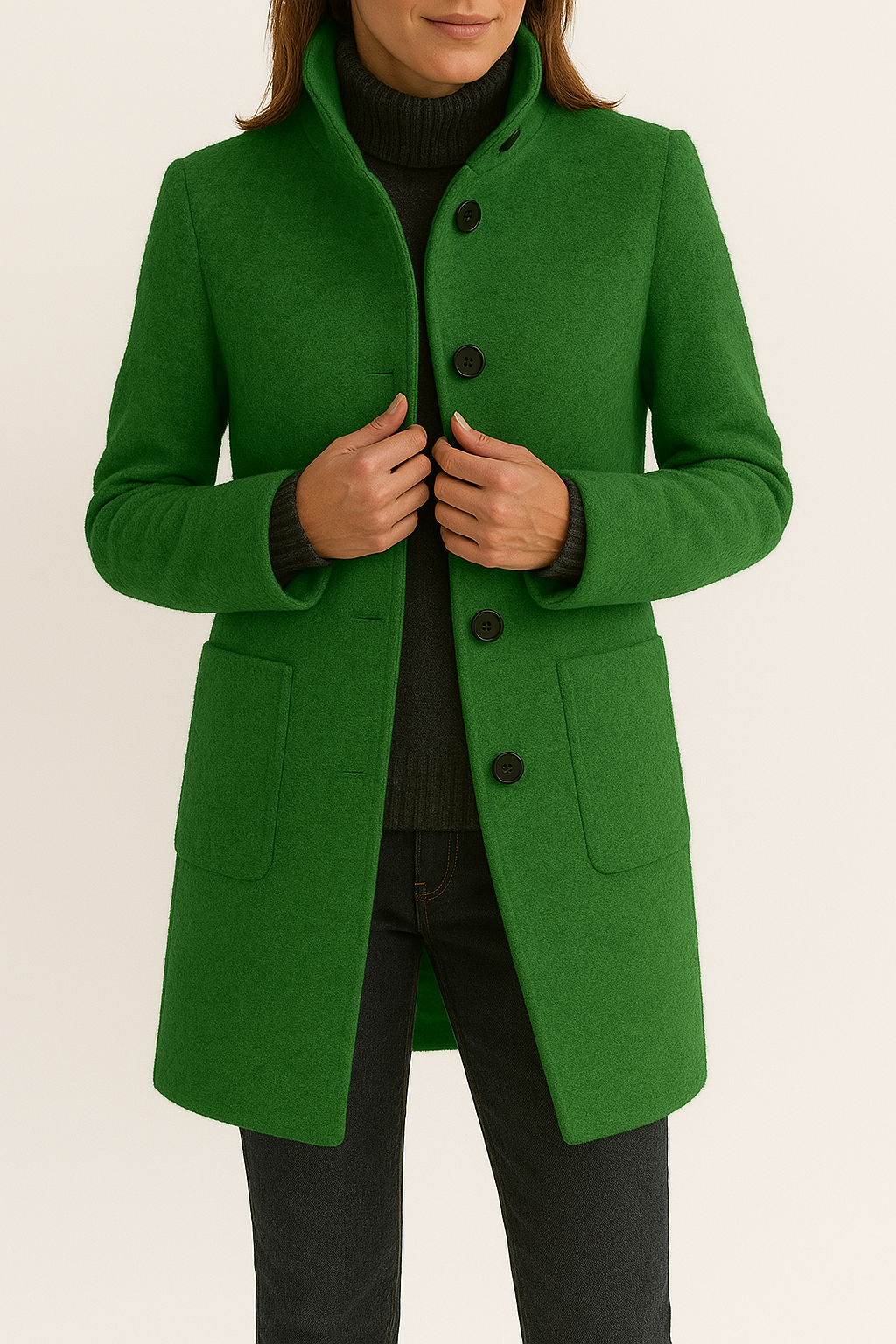 Daisy | Refined Collar Wool Blend Coat