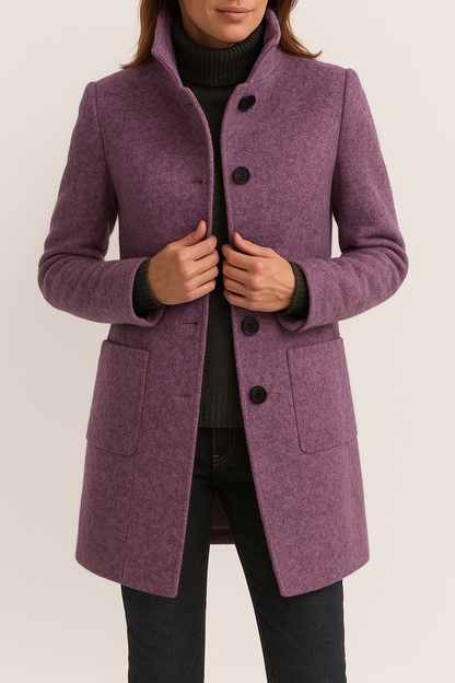 Daisy | Refined Collar Wool Blend Coat