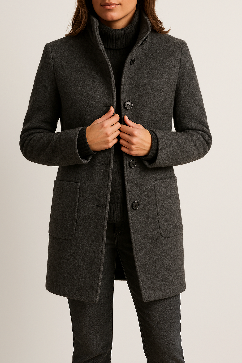 Daisy | Refined Collar Wool Blend Coat