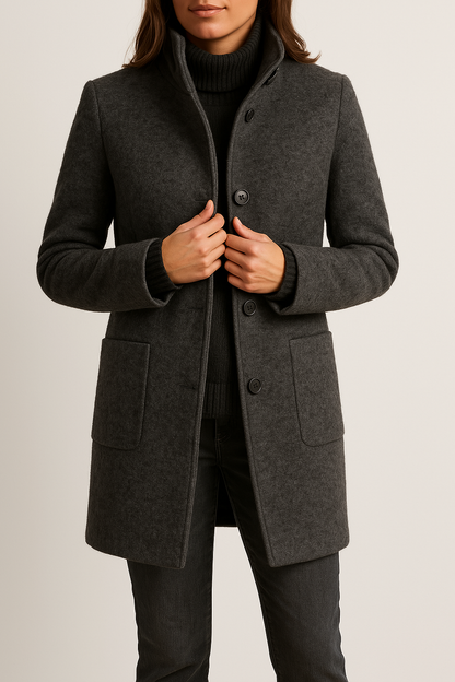 Daisy | Refined Collar Wool Blend Coat