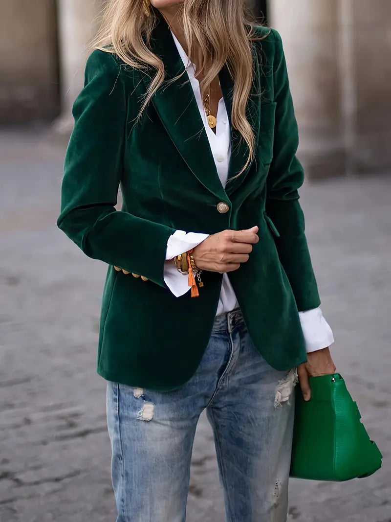 Julissa | Long Sleeve Velvet Evening Blazer