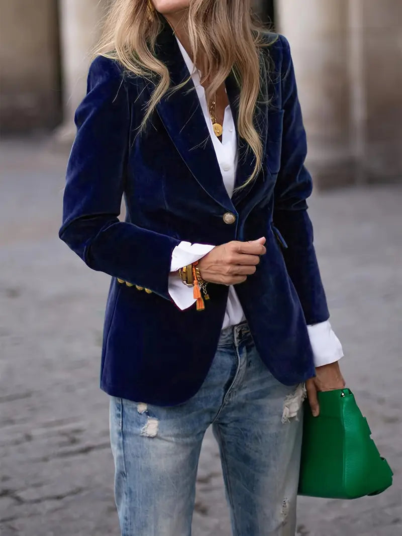 Julissa | Long Sleeve Velvet Evening Blazer