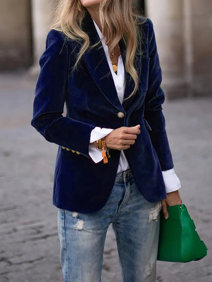 Julissa | Long Sleeve Velvet Evening Blazer