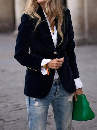 Julissa | Long Sleeve Velvet Evening Blazer