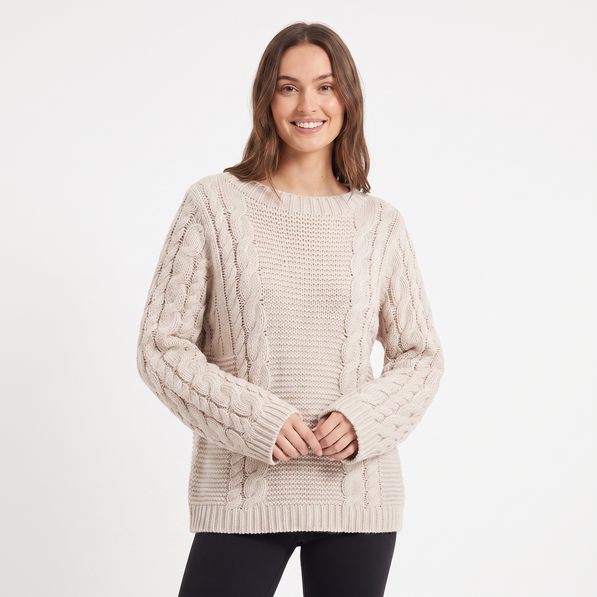 Juniper | Cable Knit Batwing Turtleneck