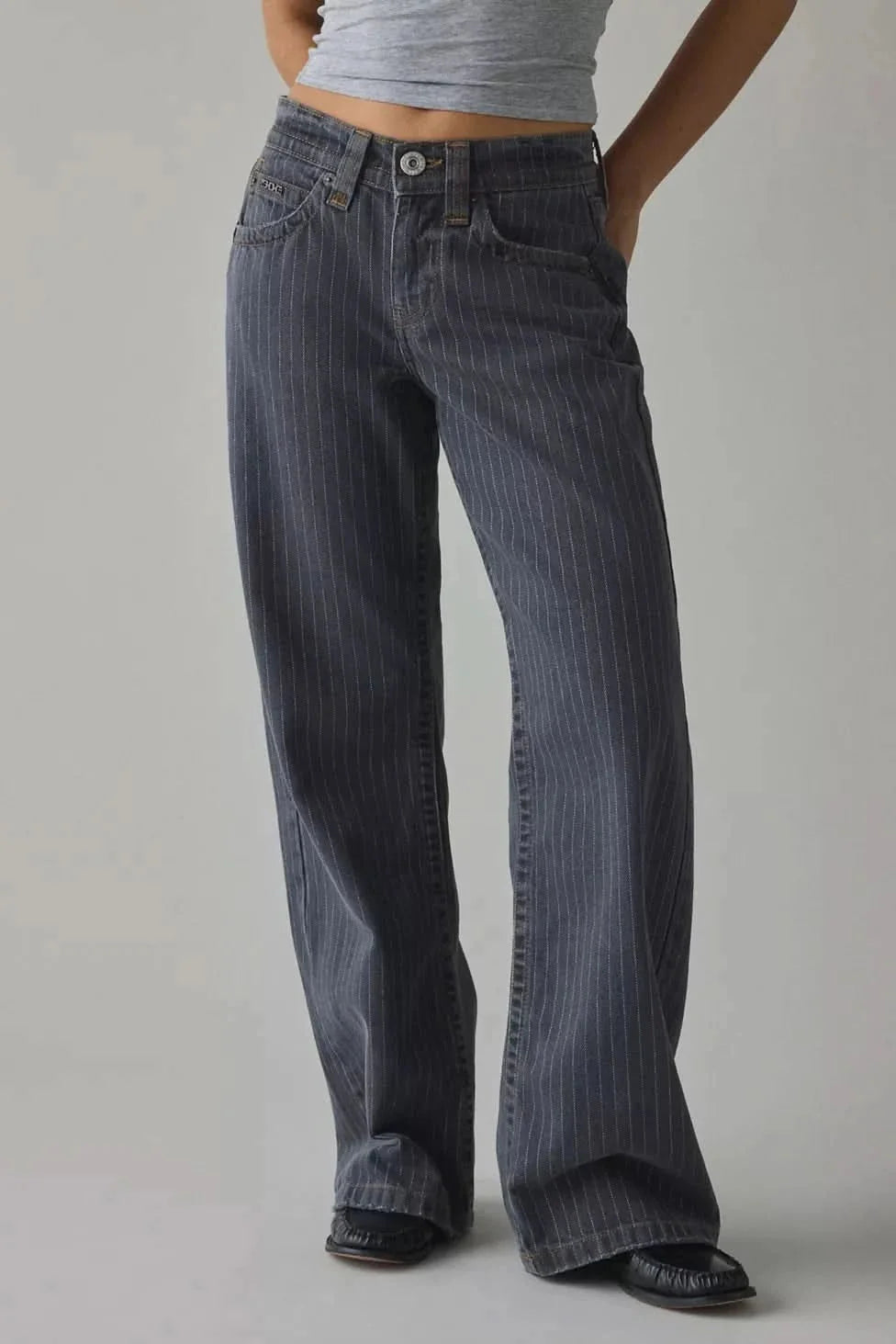 Kayla | Striped Wide Leg Jeans