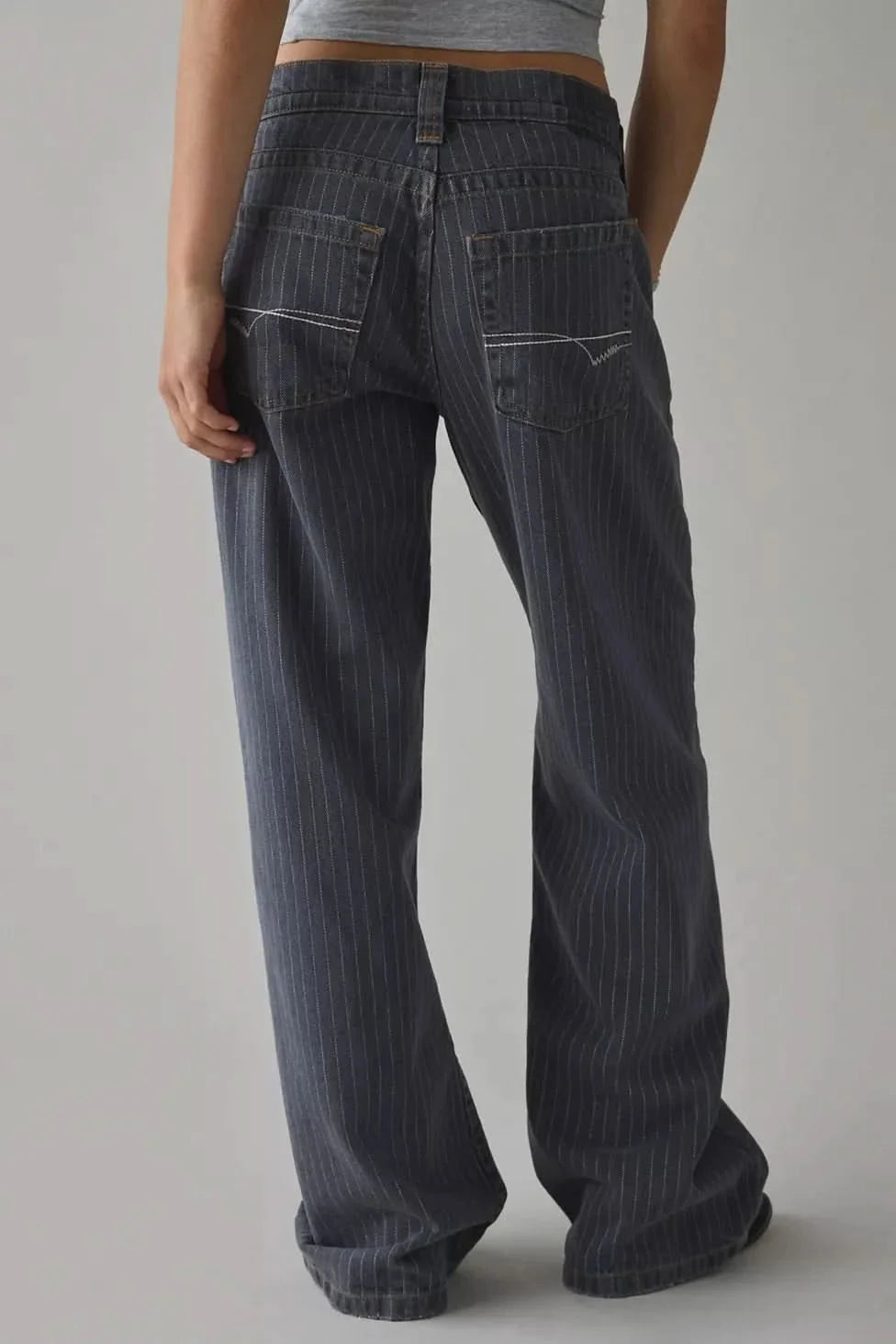 Kayla | Striped Wide Leg Jeans