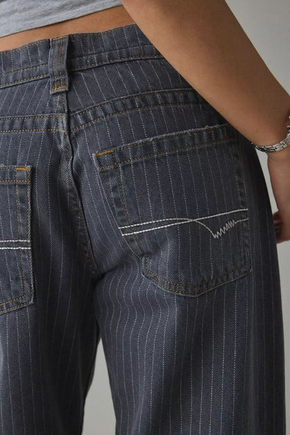 Kayla | Striped Wide Leg Jeans