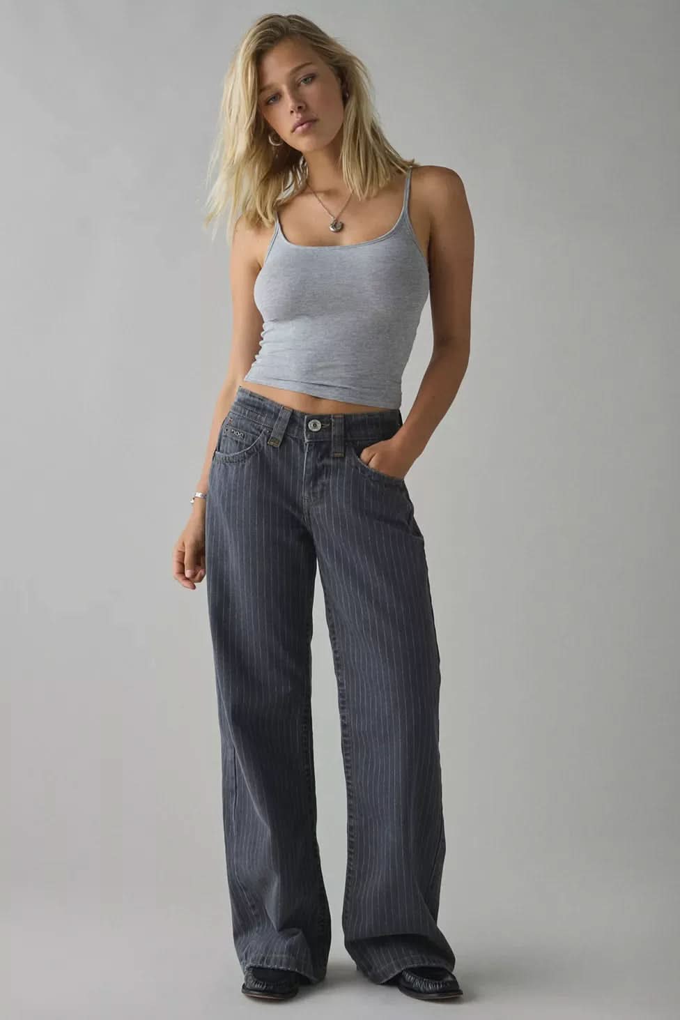 Kayla | Striped Wide Leg Jeans
