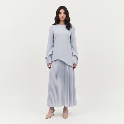 Lara | Pleated Long Sleeve Maxi Dress