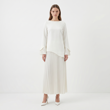 Lara | Pleated Long Sleeve Maxi Dress