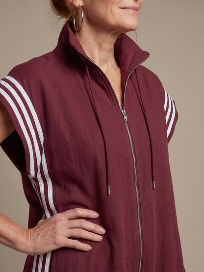Lark | Zip Front Stripe Panel Jumpsuit