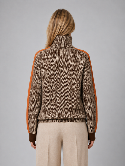 Lauren | Herringbone Turtleneck Knit Sweater