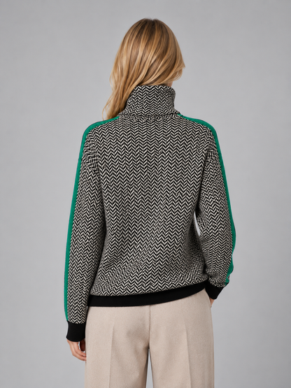 Lauren | Herringbone Turtleneck Knit Sweater
