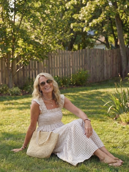 Lily | Flutter Sleeve Smocked Gingham Maxi Dress