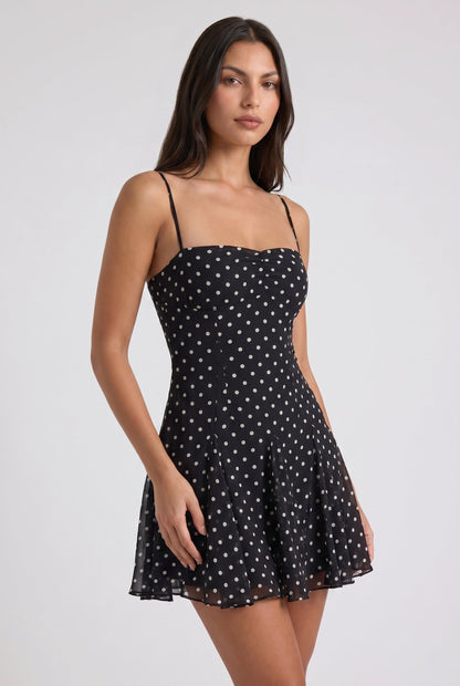 Lisa Polka Dot Strapless Mini Dress