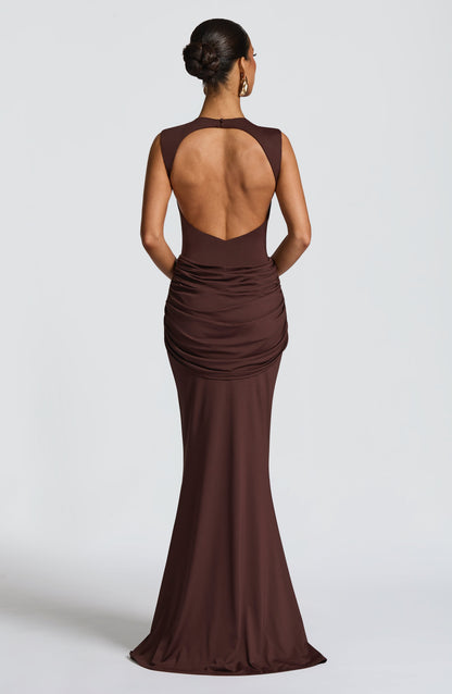 Lorenza Ruched Maxi Dress