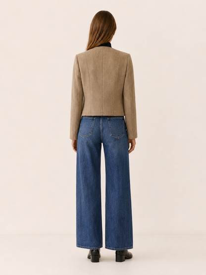 Luciana | Cropped Tailored Button Blazer